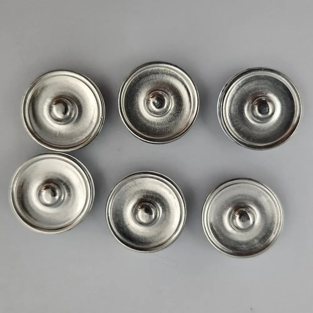 6pc Black & White Glass Snap Button Charms 18mm/20mm for Ginger Snaps Jewelry
